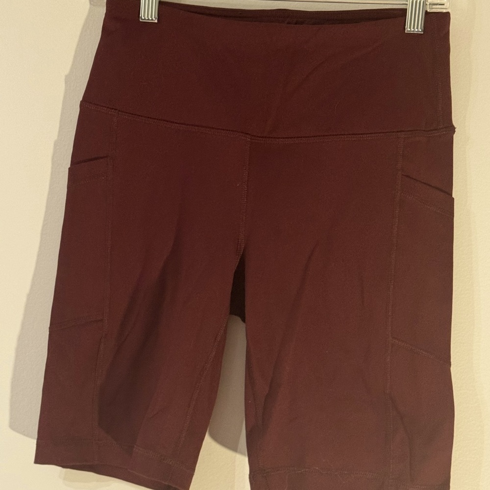 Ladies active wear shorts-size medium-burgundy-90 degrees by reflex